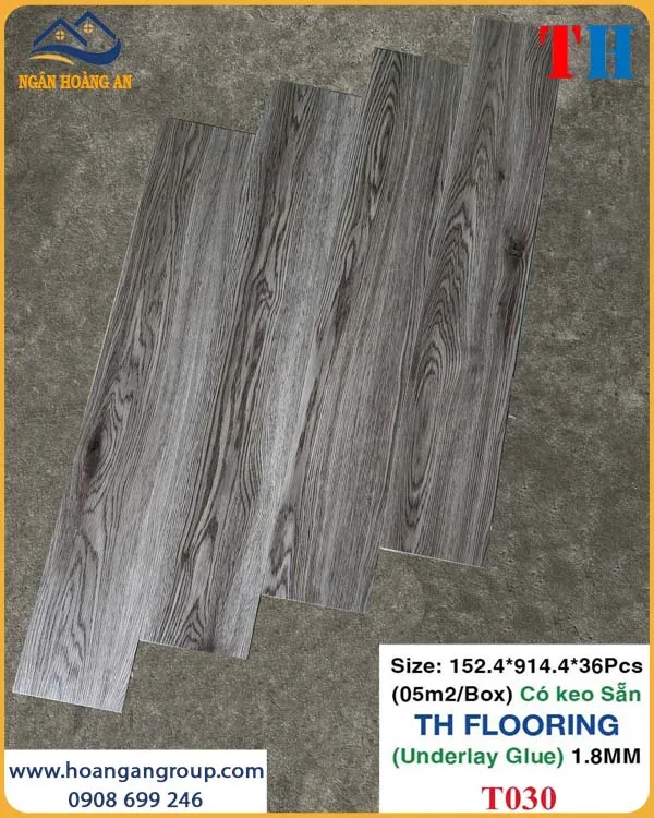 Sàn Nhựa Giả Gỗ Có Keo Sẵn THFLoor TH030 Dày 1.8mm Sàn Nhựa Giả Gỗ Có Keo Sẵn THFLoor TH030 Dày 1.8mm